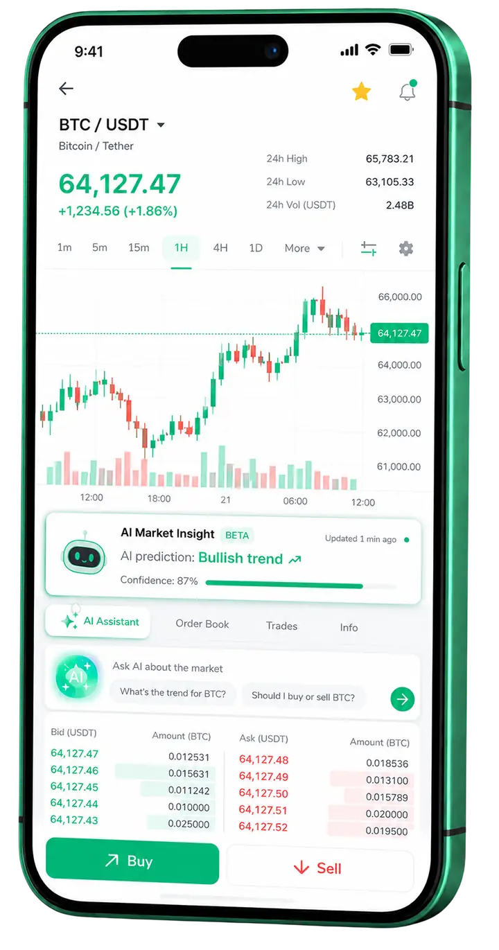 BTC Vaultrend AI trading on mobile